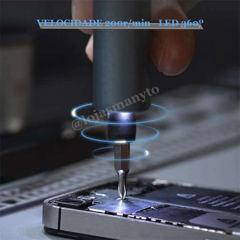 Chave de Fenda Elétrica 25 In 1 - Magnetic Tool D201 com LED