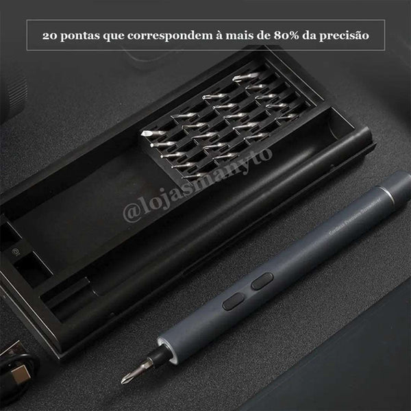 Chave de Fenda Elétrica 25 In 1 - Magnetic Tool D201 com LED